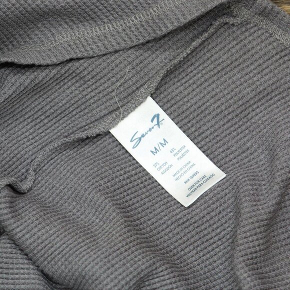 NWT Seven7 High-Low Hem Super Soft Waffle Knit Crew Pullover Top 7M70063 M Gray - Picture 6 of 6